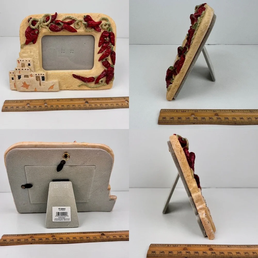 Frameology Red Chili Peppers Adobe Style 3d Resin Ceramic Picture Frame Souvenir
